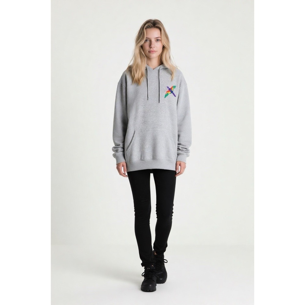 Axel Arigato women's small Hoodie Cotton Blend Embroidered Hummingbird Pride